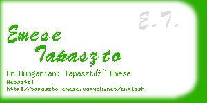 emese tapaszto business card